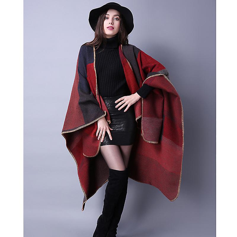 Women's Blanket Shawls Wraps Winter Open Front Poncho Cape Oversized Cardigan Sweater