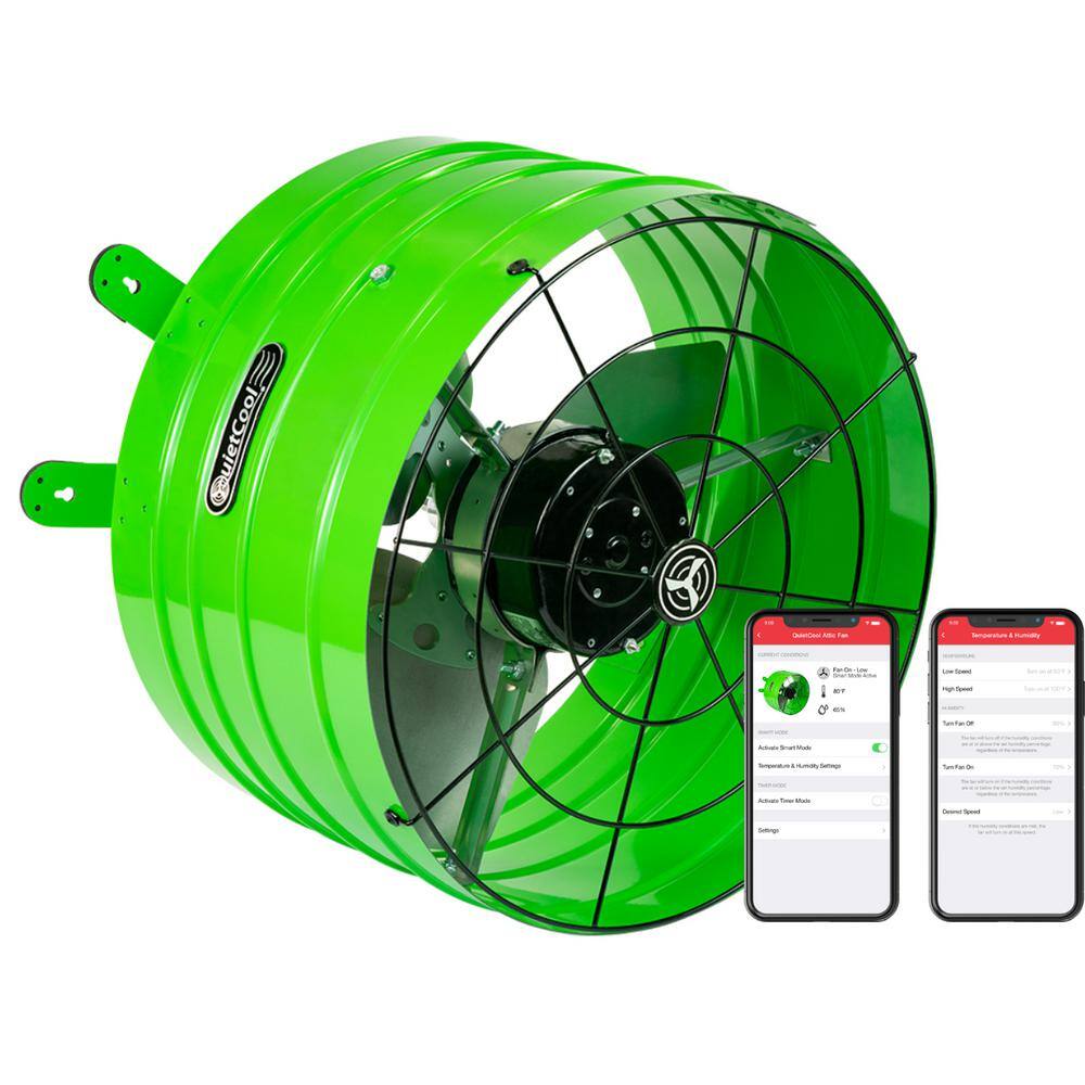 QuietCool 2830 CFM Smart App Controlled 3-Speed Gable Mount Attic Fan AFG SMT ES-3.0