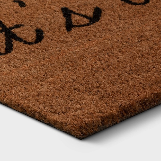 Natural Printed Rug Black