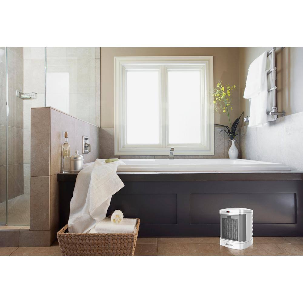 Lasko 1500-Watt 7.65 in. Electric Bathroom Ceramic Space Heater with Fan and ALCI Safety Plug CD08210