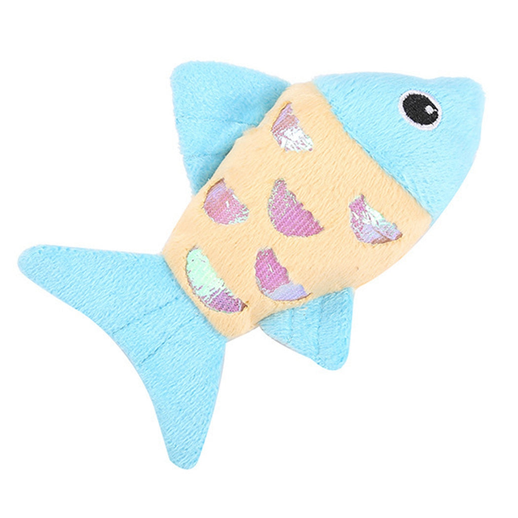 Cat Catnip Toy Plush: 2PCS Fish Design Crinkle Cat Chew Toy Kitten Teething Toy