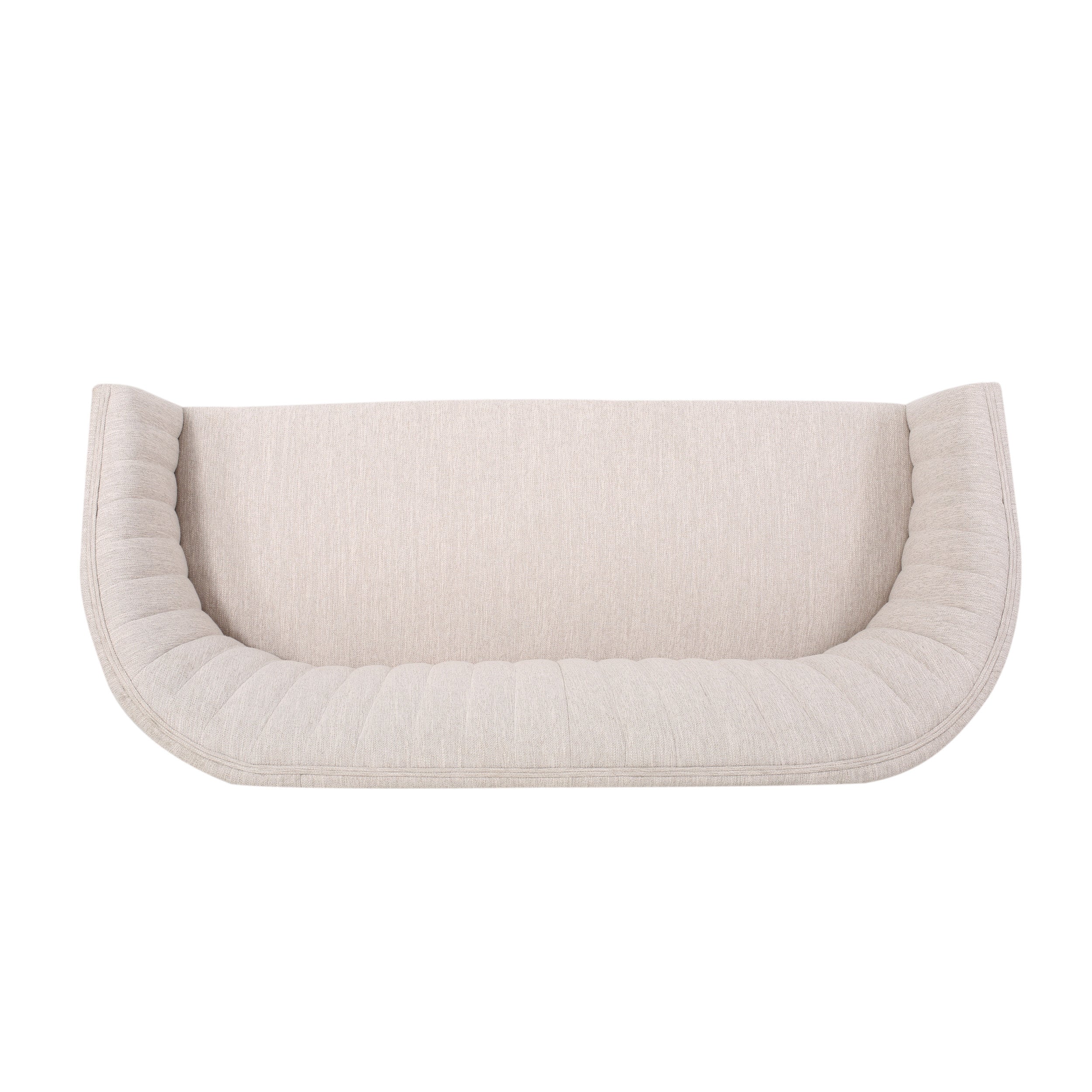 Noble House Nickolas Channel Stitching Fabric Loveseat, Beige