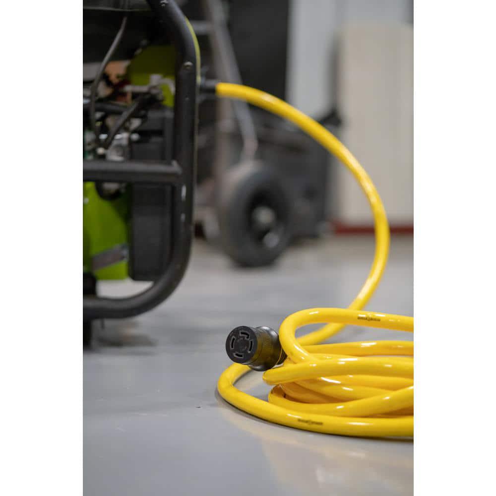 Yellow Jacket 25 ft 104 Premium SJTW 30Amp Power Distribution Outdoor HeavyDuty TwistLock Generator Extension Cord