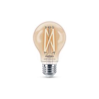 Philips 60-Watt Equivalent A19 Smart Wi-Fi LED Vintage Edison Tuneable White Light Bulb Powered by WiZ with Bluetooth (1-Pack) 567164