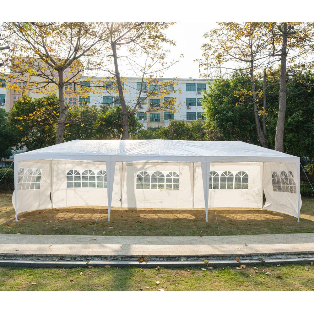 Ktaxon 10'x30' Canopy install Gazebo Wedding Party Tent with 5 Removable Sidewall Outdoor