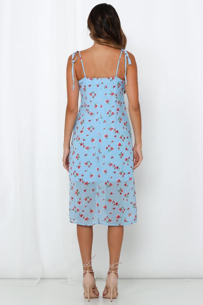 Hard To Fake It Midi Dress Blue