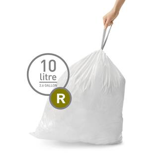 simplehuman 2.6 Gal. Custom Fit Trash Can Liner Code R (60-Count) (3-Packs of 20 Liners) CW0253