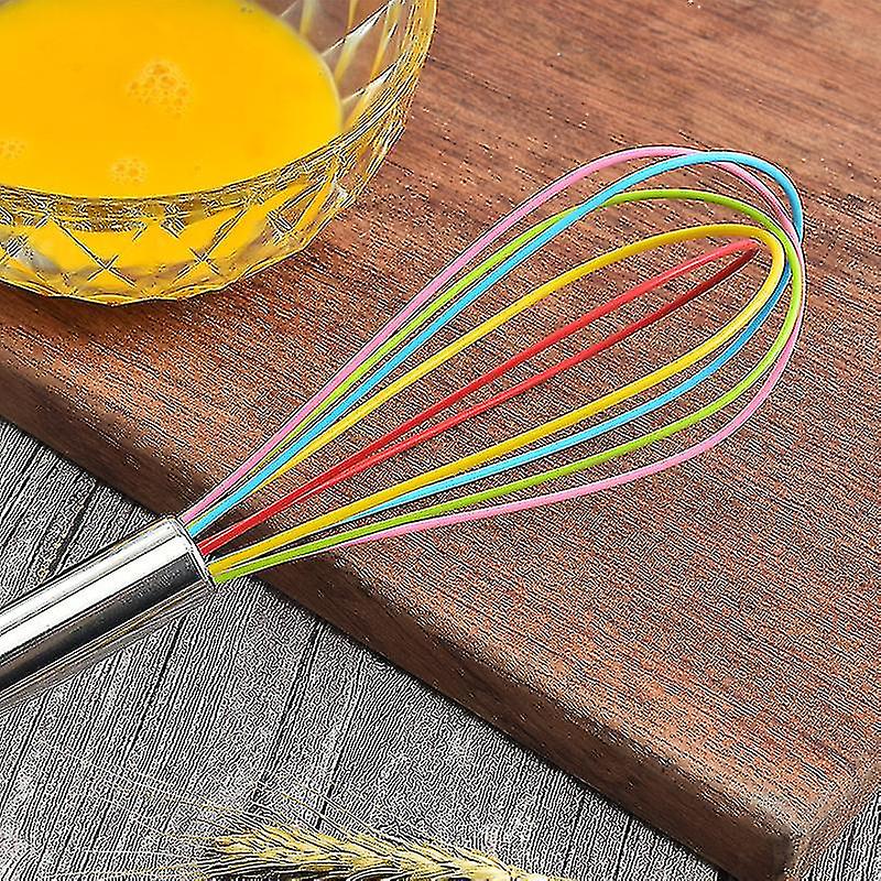 Hand Blender， Stainless Steel Handle Baking Tool， Kitchen Silicone Egg Whisk