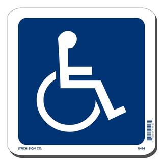 Lynch Sign 7 in. x 7 in. Blue on White Plastic Accessible Symbol Sign R- 94