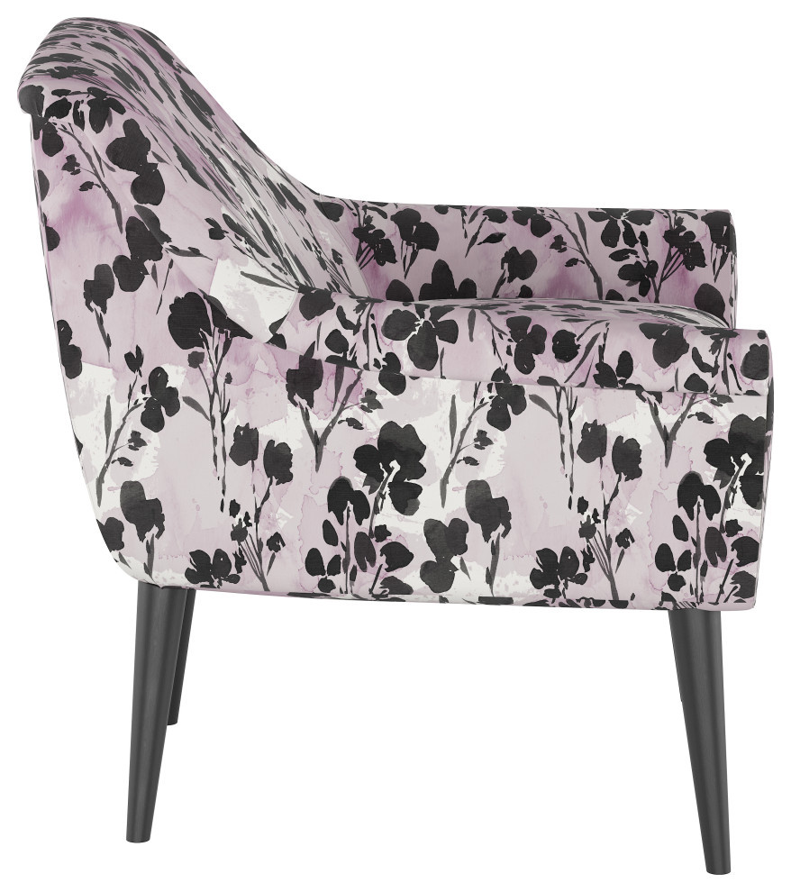 West Loop Chair  Adelaide Floral Lavender   Midcentury   Armchairs And Accent Chairs   by Skyline Furniture Mfg Inc  Houzz