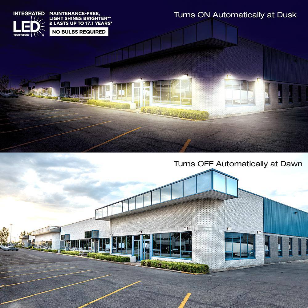 Commercial Electric 400-Watt Equivalent Integrated LED Bronze Dusk to Dawn Wall Pack Light 3000K-5000K WP120CE1