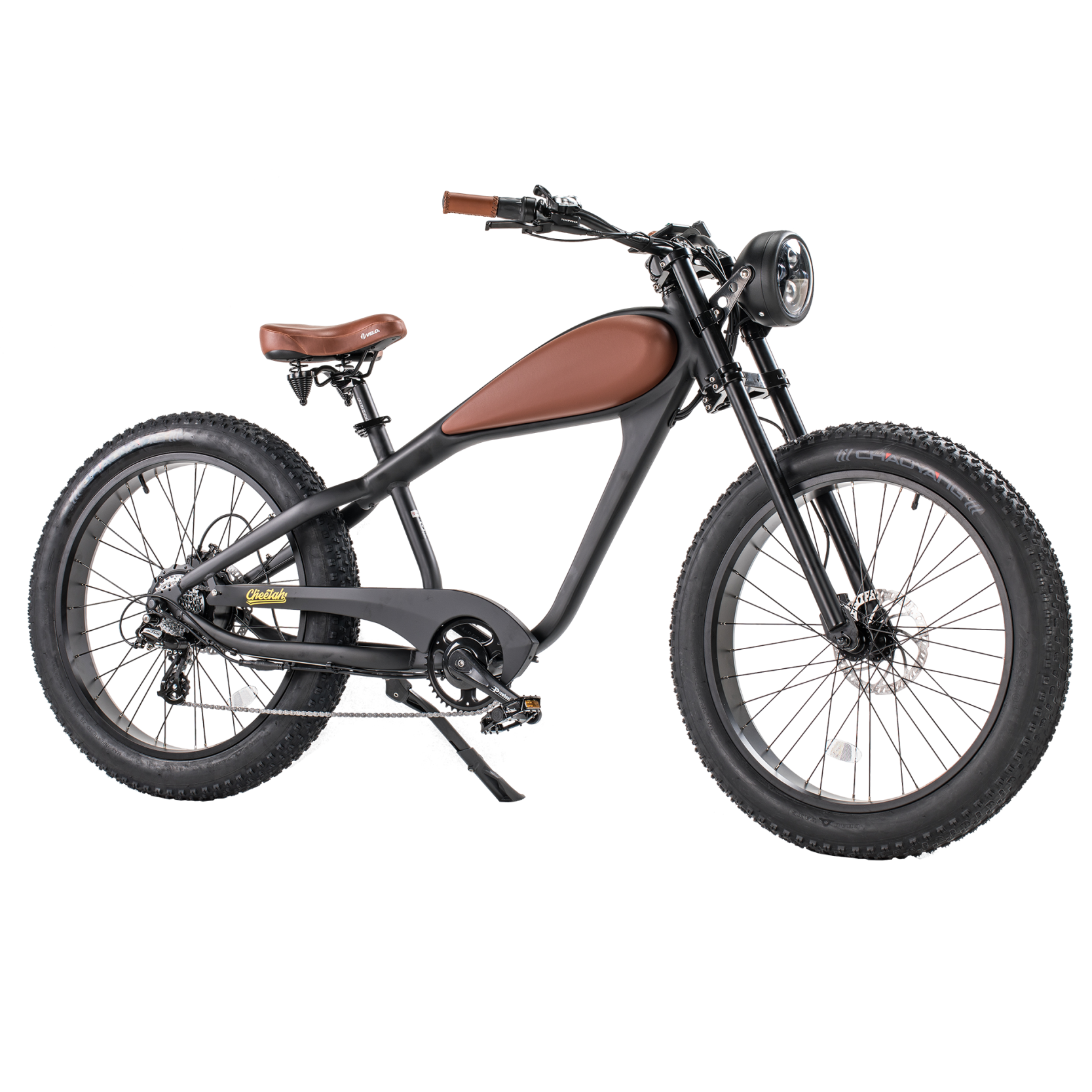 Revi  Bikes Cheetah Cafe Racer Elite 26 Inch Fat Tire Ebike 48V 750W Electric Bike