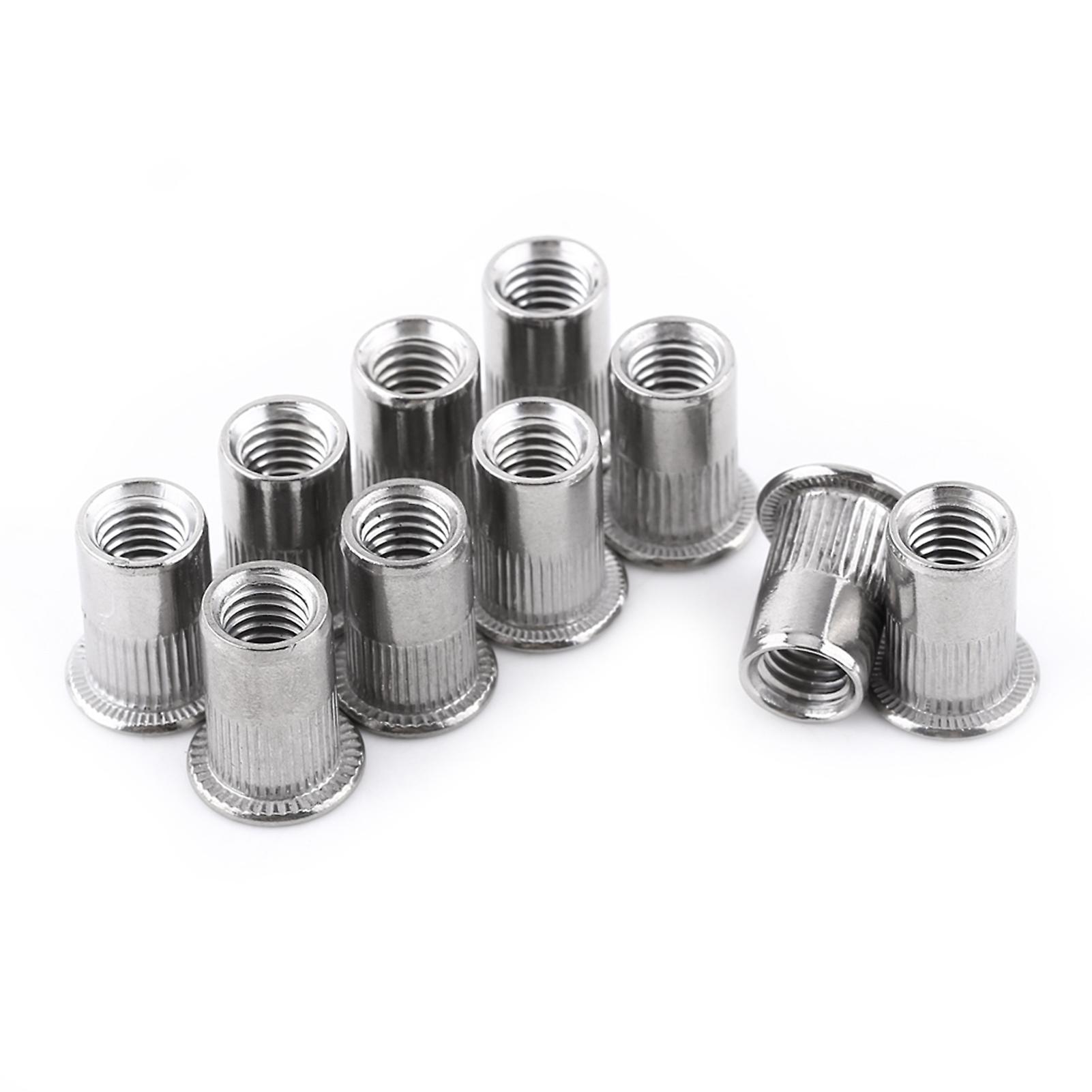 M3-M8 Flat Head Threaded Blind Rivet Nut Insert Nutsert Screw Stainless Steel(M8)