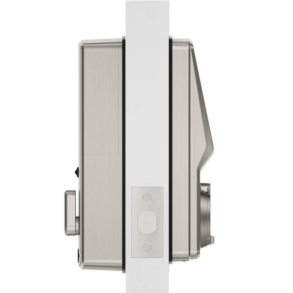 Lockly Secure Plus Satin Nickel Single-Cylinder Alarmed Deadbolt Lock with Smart Keypad Bluetooth and 3D Fingerprint PGD 728F SN