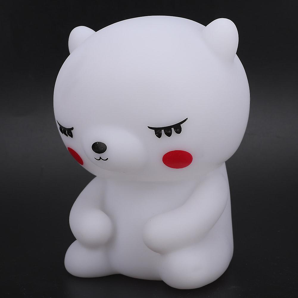 Silicone Portable Cute Little Bear Shape Led Night Light Decoration Lamp For Children Room Bedroomwarm White Light