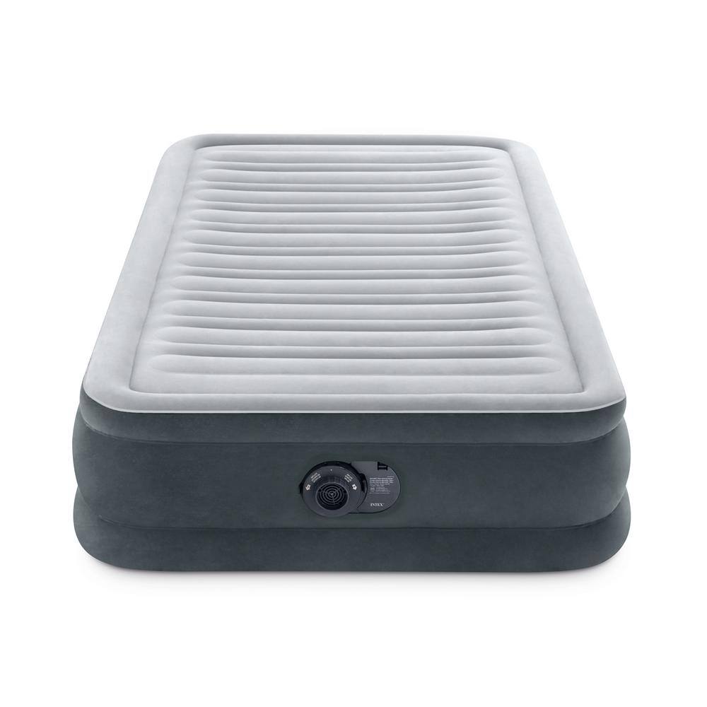 Intex Comfort Deluxe Dura-Beam Plush Airbed Mattress with Built-In Pump Twin 67765ED