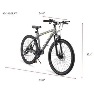 24 in. Aluminum Adult Mountain Bike with 21 Speed Gray CUU110649714