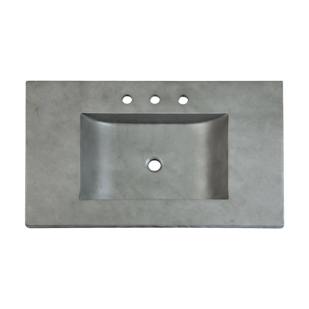 AGH Deco 36 in. Drop-in Cement Bathroom Sink IBV0036CM