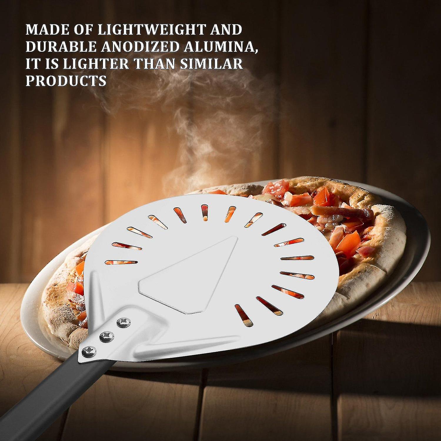 Long Handle 9 Inch Perforated Removable Pizza Turning Pizza Shovel Aluminum Pizza Paddle