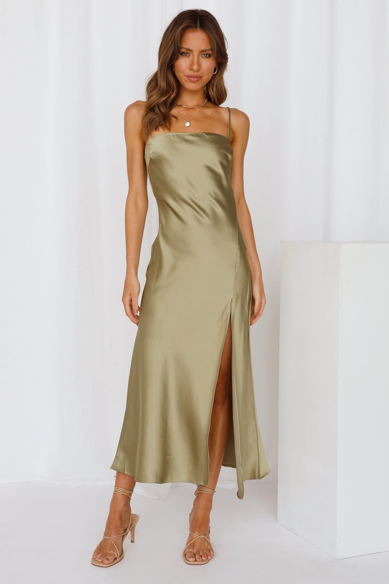 Nightlife Love Midi Dress Khaki