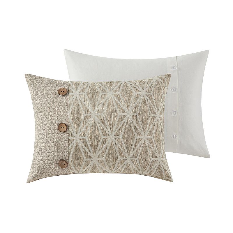 Madison Park Signature Grace Geometric Oversized Jacquard Comforter Set with Throw Pillows