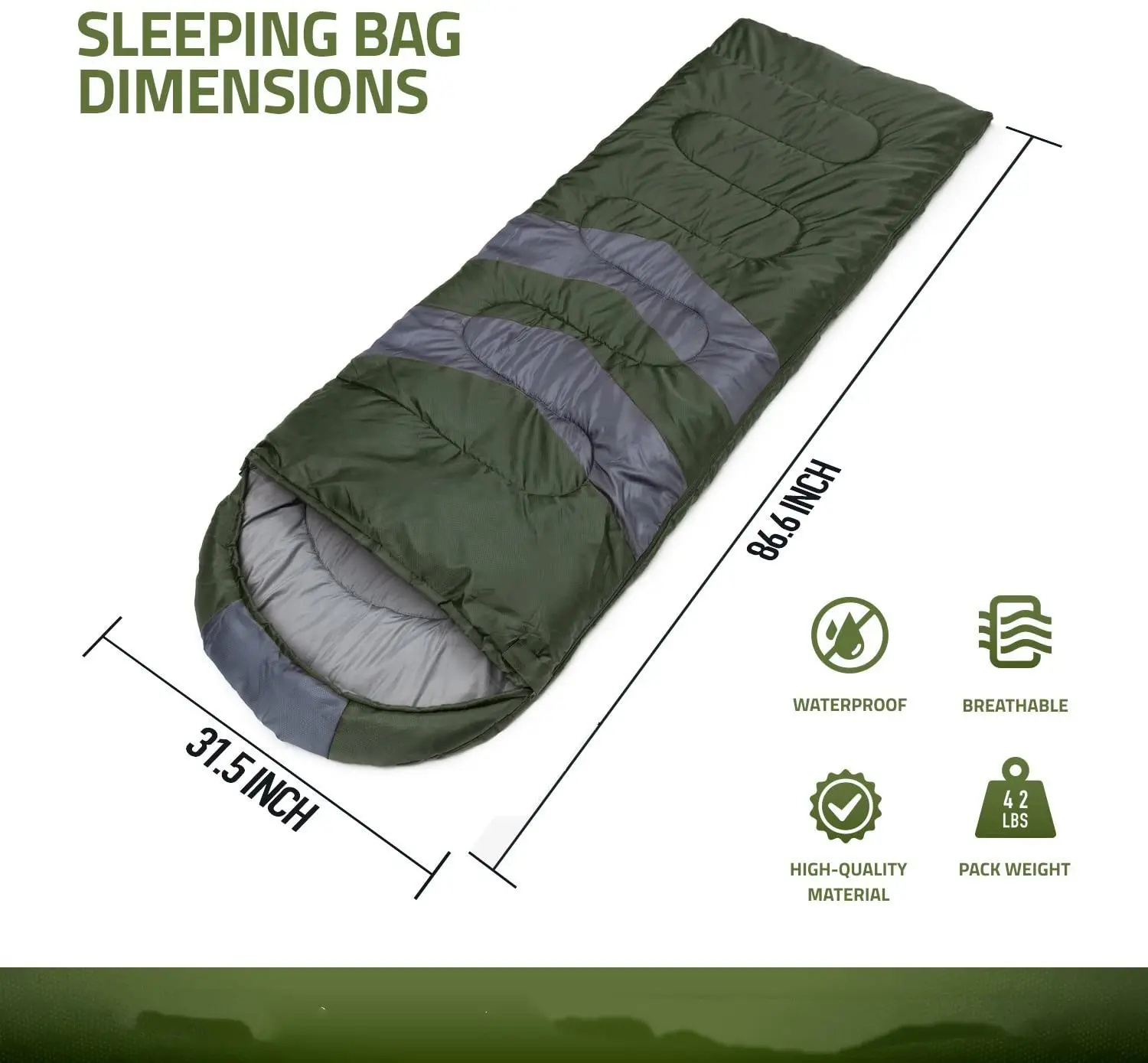 WQ Polyester Waterproof Flame Retardant Promotion Portable Camping Hiking Sleeping Bag