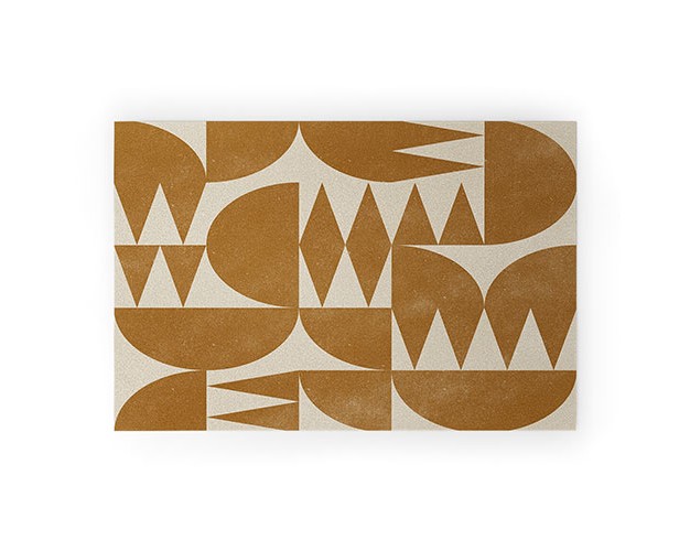 Alisa Galitsyna Woodblock Pattern Welcome Mat Society6