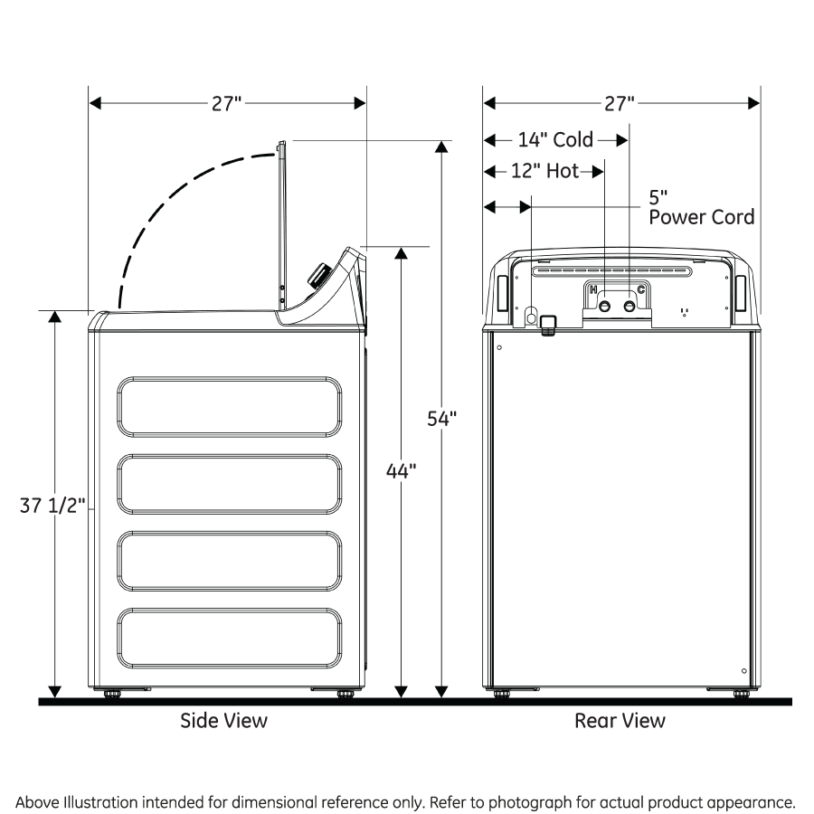 Ge Appliances GTW525ACWWB Ge® 4.3 Cu. Ft. Capacity Washer With Stainless Steel Basket,5-Yr Limited Warranty​