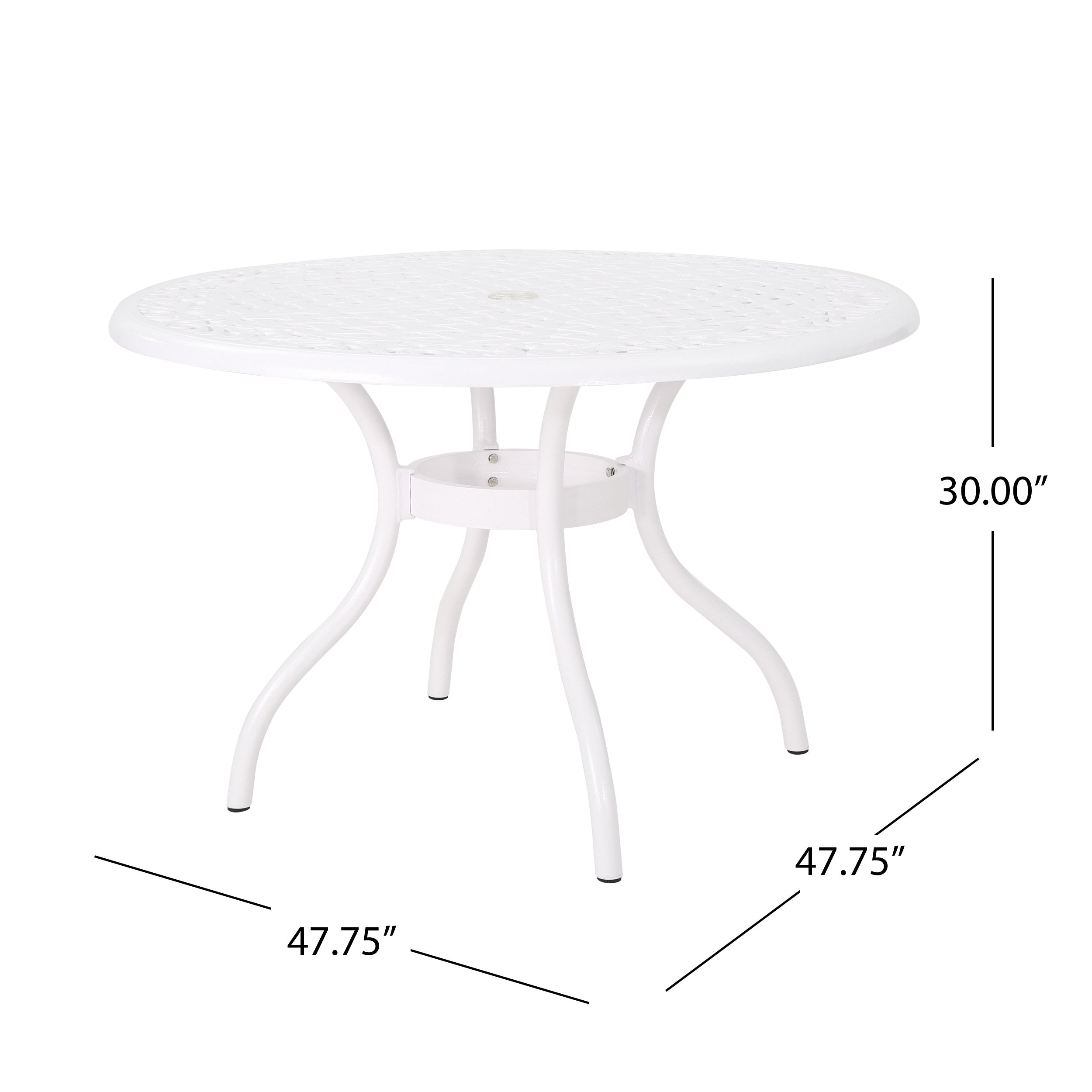 Vlada Outdoor 5 Piece Cast Aluminum Round Dining Set