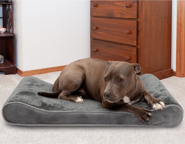 FurHaven Minky Plush Luxe Lounger Cooling Gel Dog Bed w/Removable Cover