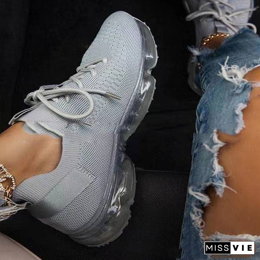 Back To School Outfit  Women Breathable Sneakers Autumn New Color Matching Mesh Lace Up Ladies Casual Shoes Outdoor Flat Sport Vulcanized Shoes