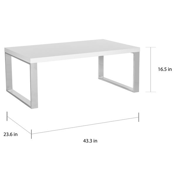 SAFAVIEH Rockford White/ Chrome Glam Coffee Table - 43.3