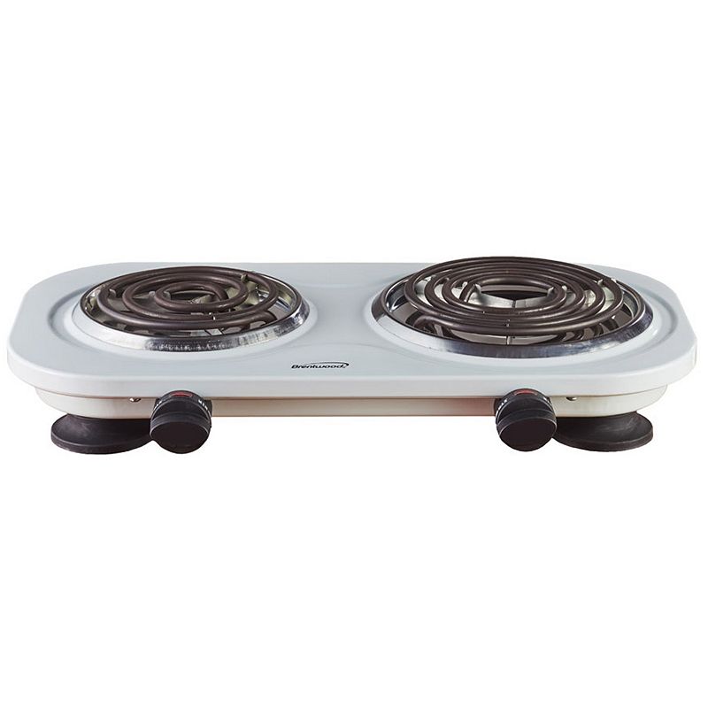 Brentwood Electric 1500W Double Burner - White