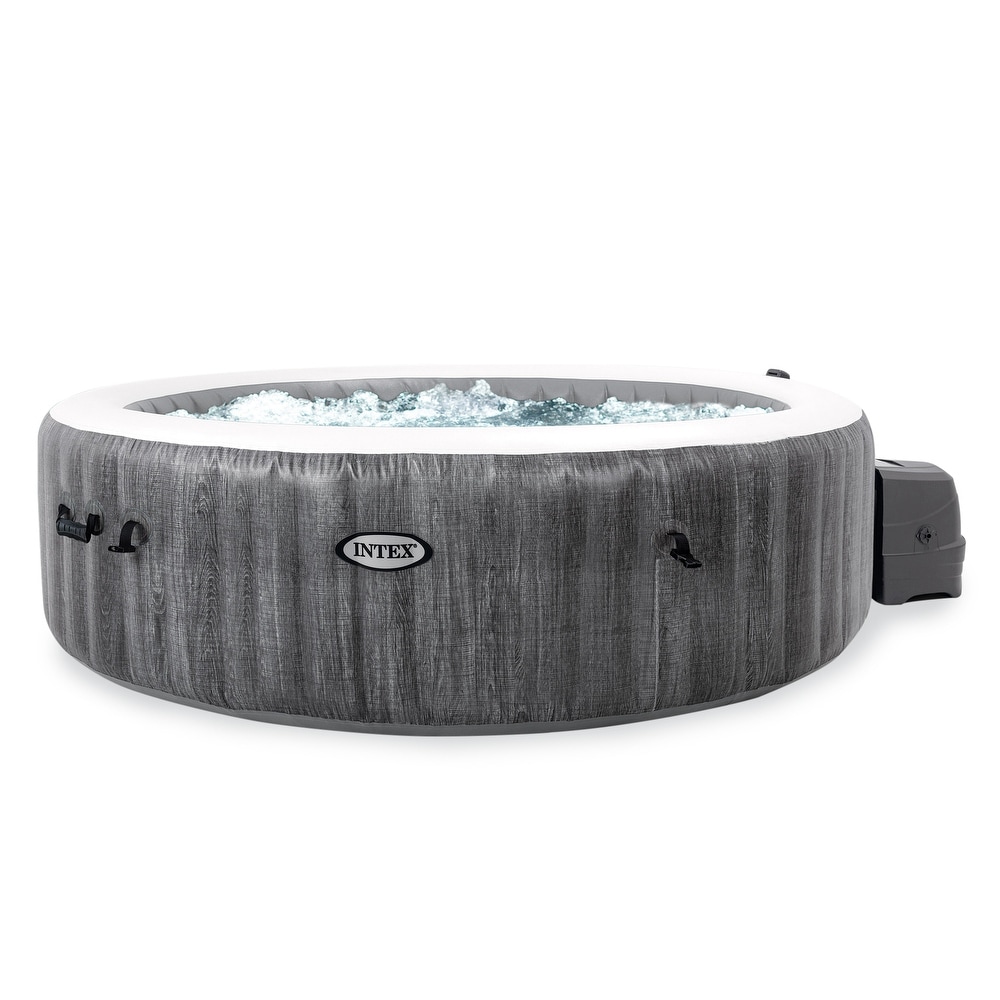 Intex 28439EP PureSpa Plus Greywood Inflatable Hot Tub Bubble Jet Spa  77 x 28\