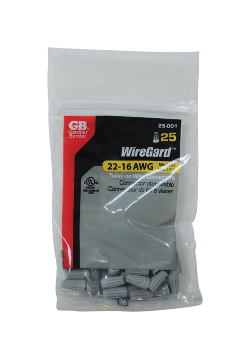 WIRE CONN GRY25PK SCRWON