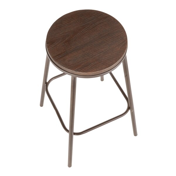 Carbon Loft Barton Industrial Round Bar Stool (Set of 2)