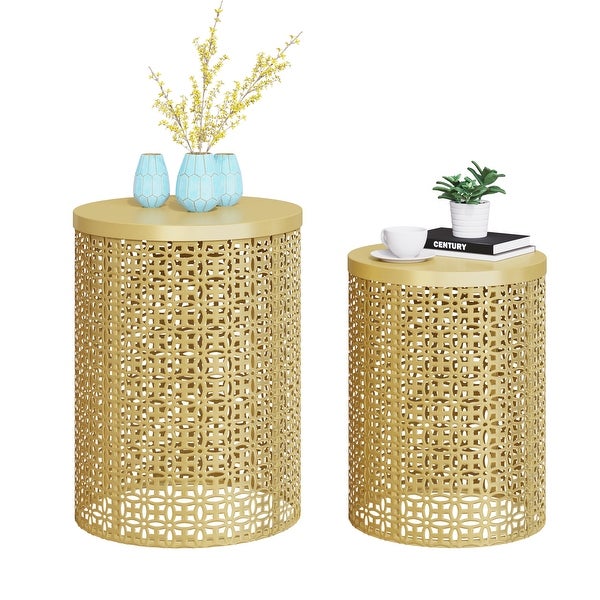 Nesting Side Table Set of 2 Accent Table Garden Modern End Table