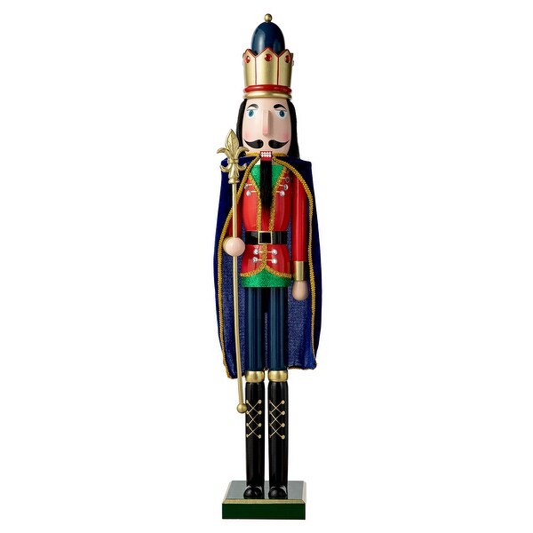 Glitzhome 36inch Wooden Christmas King/Drummer Nutcracker