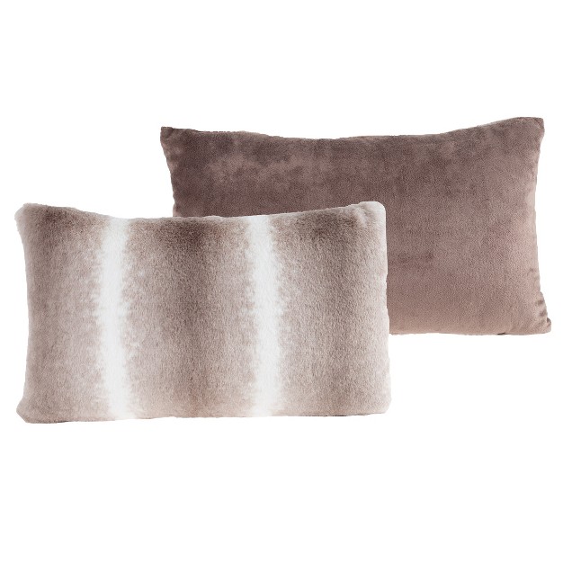 11x19 Plush Lumbar Pillows Set Of 2 Variegated Gray To White Pillow Inserts And Covers For Bedroom Or Living Room By Lavish Home