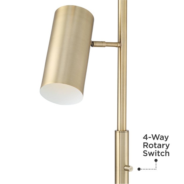 Tall Satin Brass 3 light Adjustable Metal Shade For Living Room Reading Bedroom Office