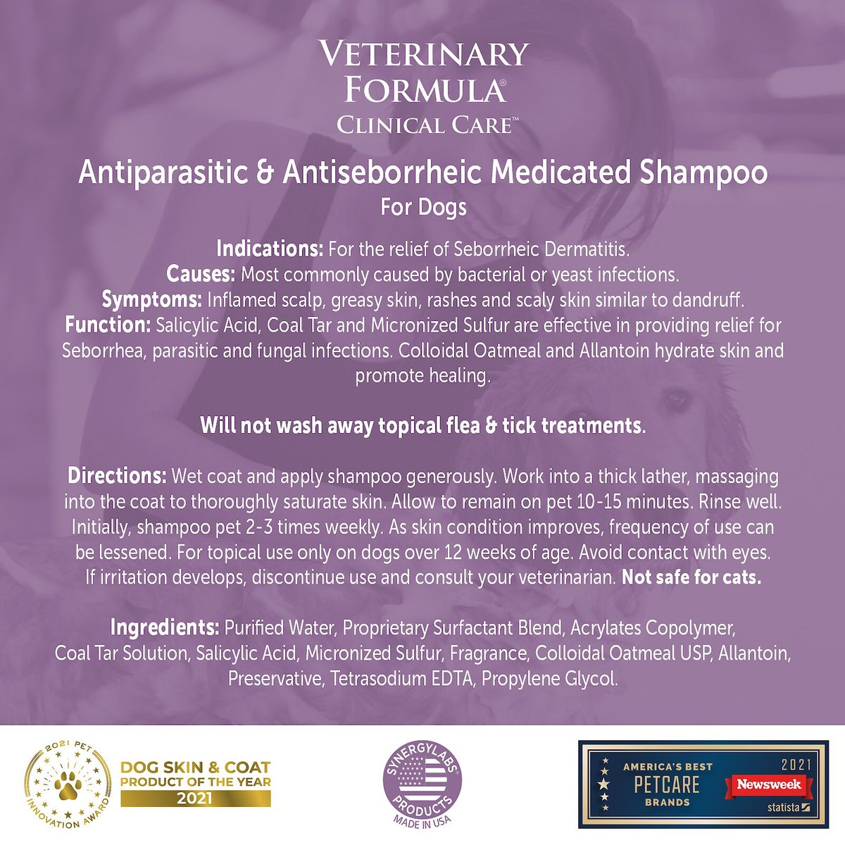 Veterinary Formula Clinical Care Antiparasitic and Antiseborrheic Dog Shampoo