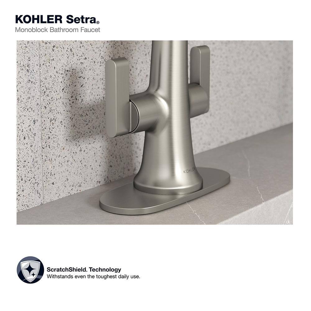 KOHLER Setra Single Hole 2-Handle Monoblock Bathroom Faucet in Vibrant Brushed Nickel K-R29664-4D-BN