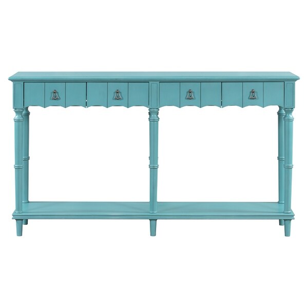 Console Table for Living Room with 4 Storage Drawers and 1 Shelf