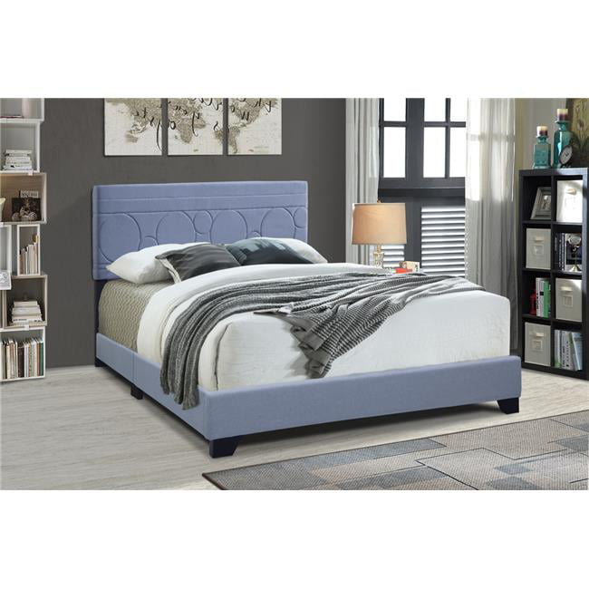 All-in-One Upholstered Bedand Blue - Twin Size