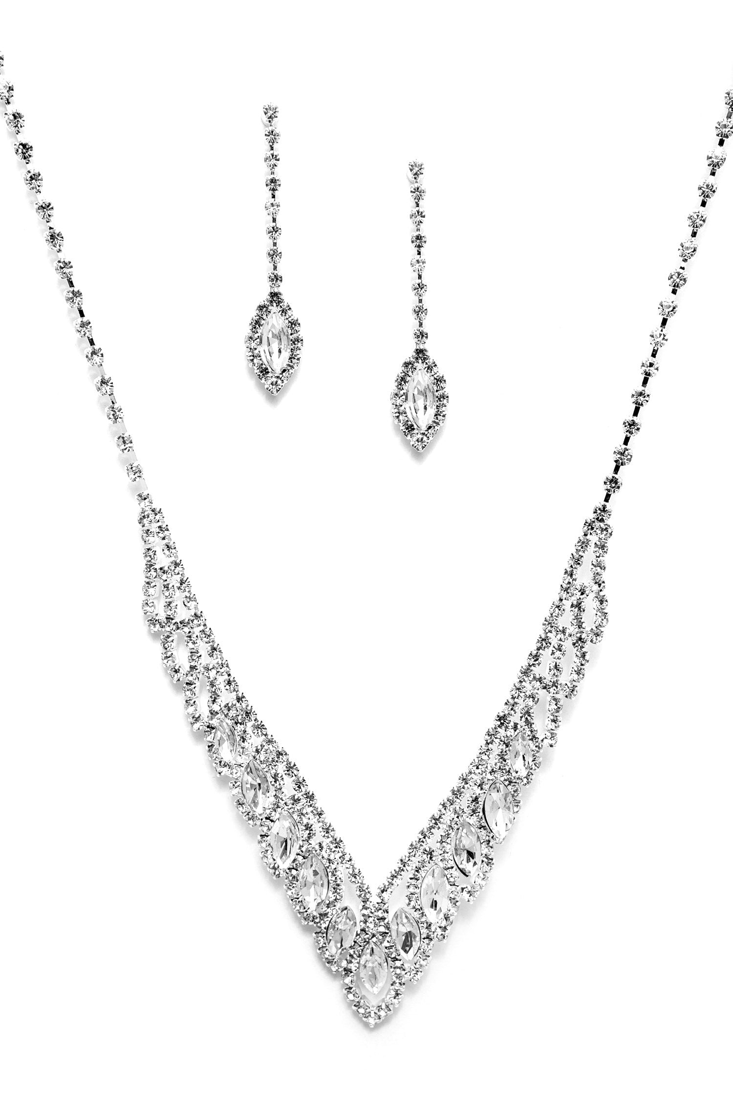 Elegant Tear Drop Rhinestone Set