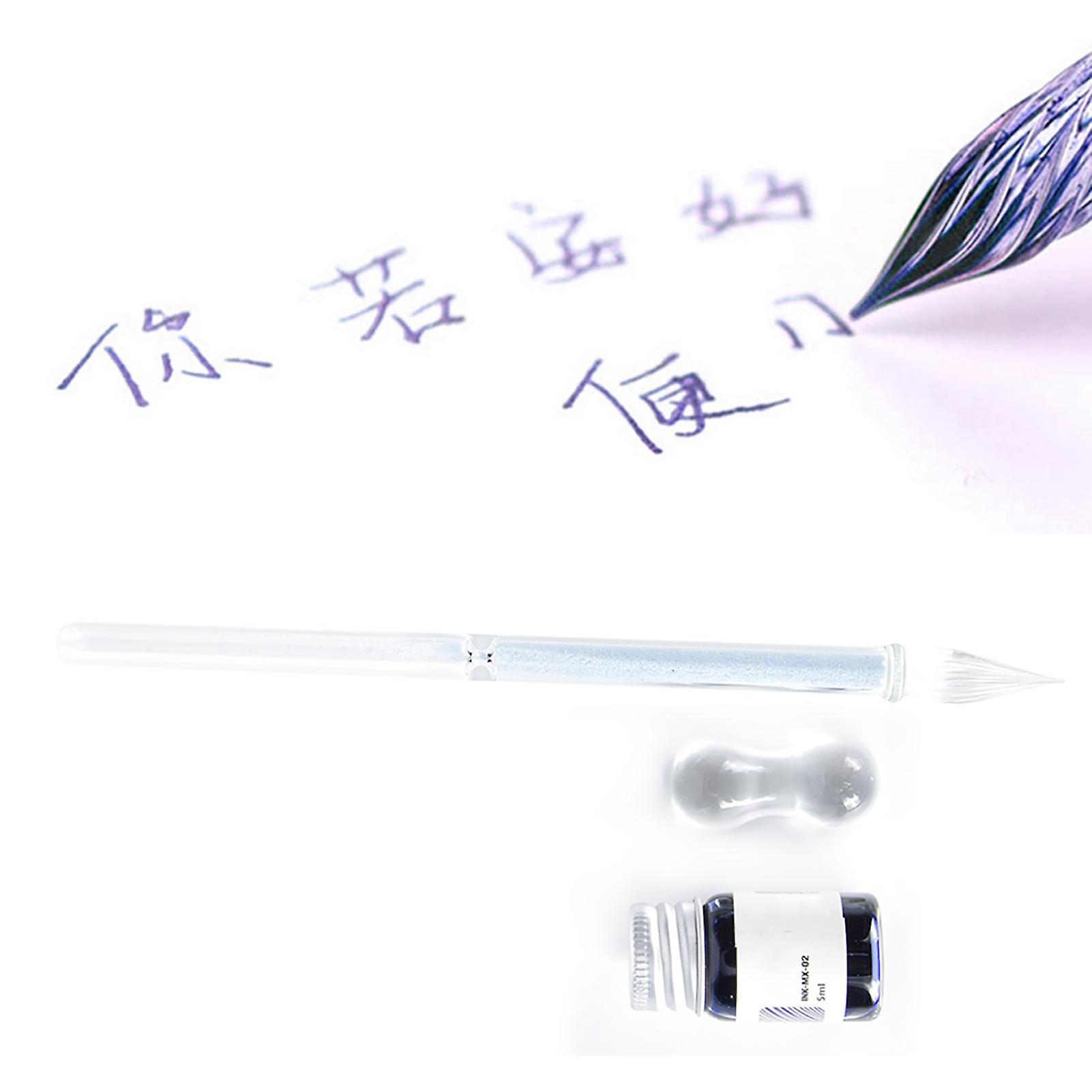 Glass Dip Writing Pen Hourglass Signature Fountain Pen Exquisite School Stationery Gift