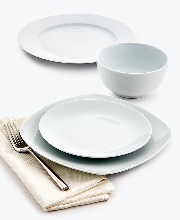 The Cellar Whiteware Basics Sets of 4 Dinnerware Collection