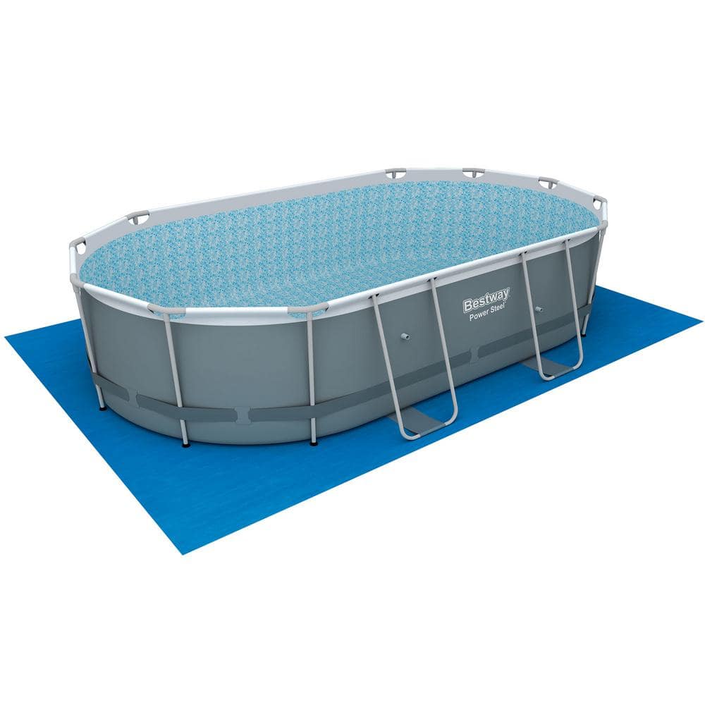 Bestway Steel 16 ft. x 10 ft. Metal Above Ground Pool Set and Maintenance Kit 56655E-BW + 58237E-BW