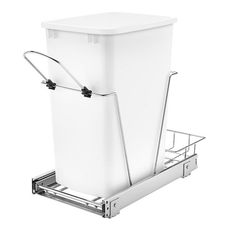 Rev-a-shelf Pull Out Trash Can 35 Qt For Kitchen Cabinets， White， Rv-12kd-11c S