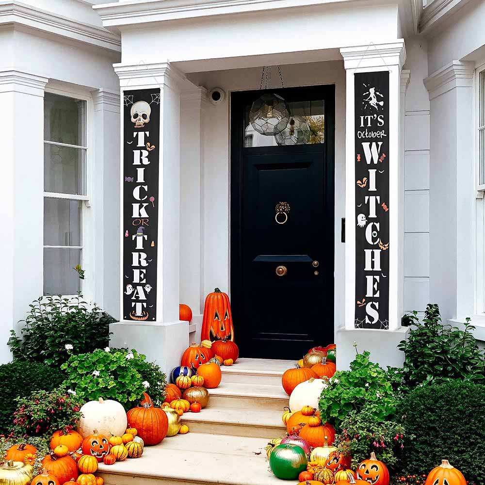 Yescom Halloween Decorations Door Signs Trick or Treat Witches 2-Pack